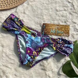 Luli Fama Caprichosa Paisley Scrunch Side Bikini Bottom